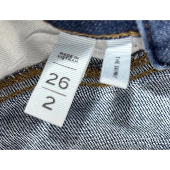 Loft Curvy Ankle Slit Fresh Cut High Rise The Skinny Jeans Size 2/26 - Picture 4 of 7